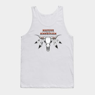 indian bull skull with feathers Tank Top